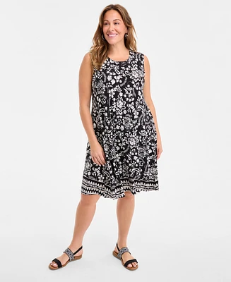 Style & Co Plus Printed Sleeveless Dress, Exclusively at Macy's