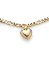 Bling Jewelry Multi Heart Charms Anklet Ankle Bracelet Gold Plated Figaro Chain