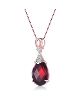 Sterling Silver 18K Rose Gold Plated with Colored Cubic Zirconia Teardrop Necklace
