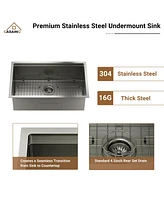 30" L x 19" W Drop-in Stainless Steel Workstation Kitchen Sink with Faucet Included
