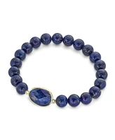 Bling Jewelry Stacking Stretch Bracelet with Natural Stone Lapis Amethyst Agate & Turquoise 8MM