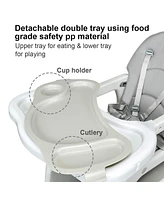 3-in-1 Baby High Chair with Lockable Universal Wheels
