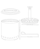 Tabletop Smokeless Fire Pit with Storage Bag and Poker - Triple Burn Pellet or Wood Burning 9.75" H Black