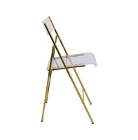 Menno Modern Acrylic Gold Base Folding Chair