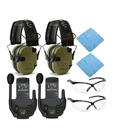 Walker s Razor Electronic Muffs (Green Patriot) 2-Pack, Walkie Talkies & Glasses