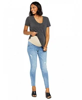 Women's Indigo Blue Sustainable Secret Fit Over the Belly Skinny Leg Maternity Jeans - Motherhood