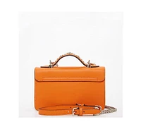 Susu Studded Small Leather Crossbody Bag Orange Purse Cute Handbag Women's Handbag