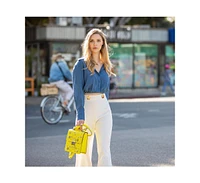 Susu Convertible Leather Backpack Purse Yellow Crossbody Bag Women's Handbag