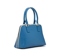 Susu Saffiano Leather Satchel Bag Blue Purse Women's Handbag