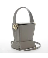 Susu The Amber Leather Bucket Bag Grey