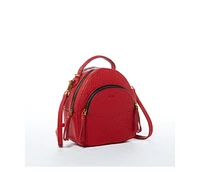 Susu Small Red Leather Backpack Purse for Women Convertible Crossbody Bag Women's Handbag