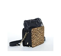 Susu The Patricia Black Leopard Leather Purse