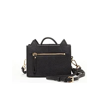 Susu Leather Cat Bag Black Crossbody