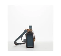 Susu The Jessica Blue Crossbody Purse Leather