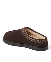 Dearfoams Men's Dean Genuine Suede Clog Slipper with Embroidery