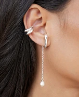 Ettika Linear Lux Cultivated Pearl Drop Earrings