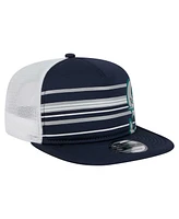 New Era Men's Navy Seattle Mariners 9FIFTY A-Frame Trucker Snapback Hat