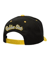 Mitchell & Ness Men's Black/Gold Golden State Warriors Backside Script Two-Tone Pro Crown Adjustable Hat