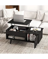 Lift-Top Coffee Table with Storage and Hidden Compartment Stylish Functional Furniture for Living Room