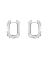 And Now This Clear Crystal Rectangular Shaped Hoop Earrings