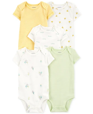 Carter's Baby Short-Sleeve Cotton Bodysuits, Pack of 5