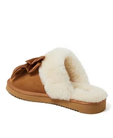 Fireside by Dearfoams Women's Sydney Genuine Shearling Scuff with Bow
