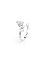 Swarovski Crystal Cultivated Pearl Round Cuts Statement Ring