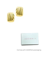 Adornia Gold Rectangle Wavy Earrings