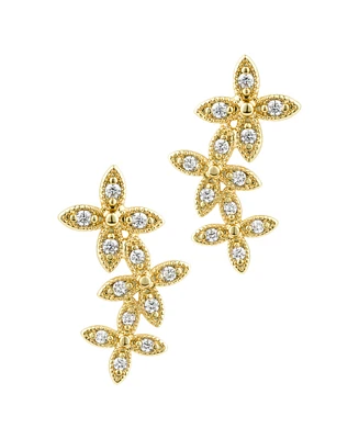 Adornia Gold Curved Flowers Earrings