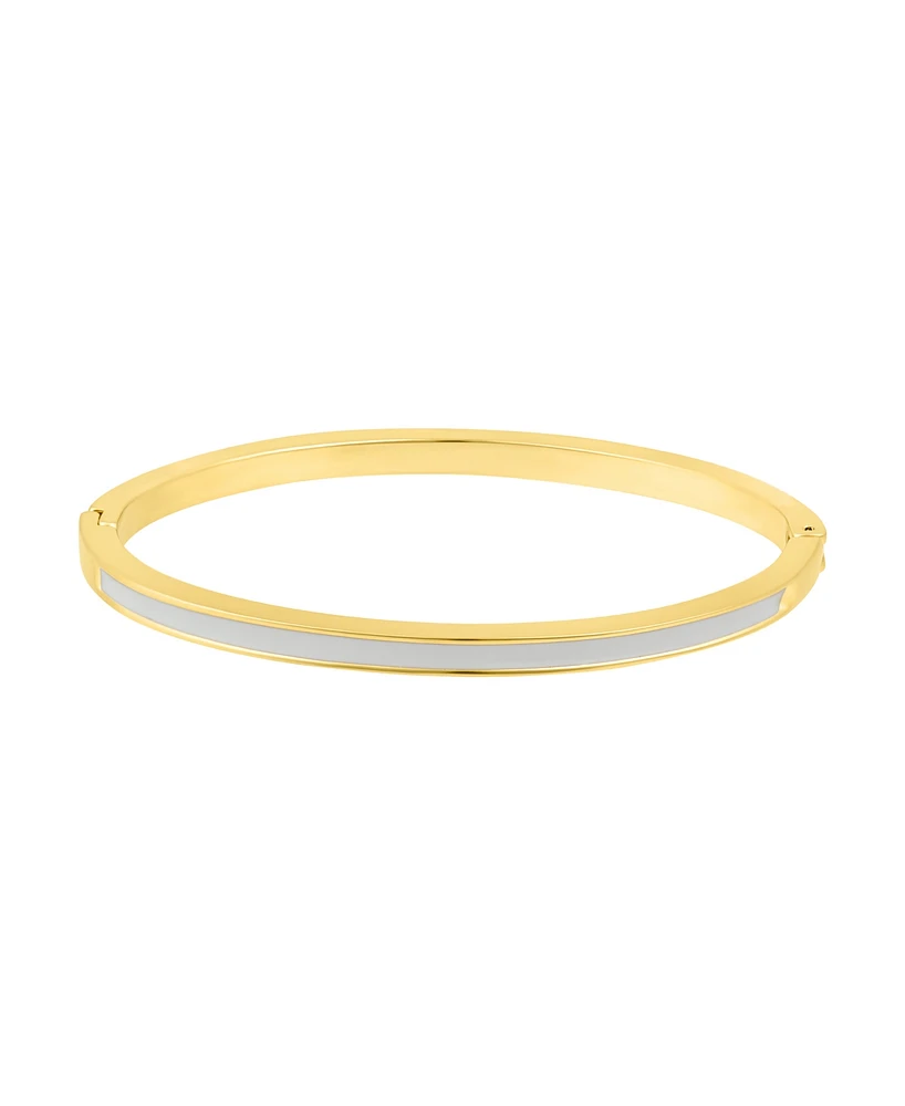 Adornia Gold White Enamel Cuff Bracelet