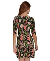 Tommy Hilfiger Women's Floral-Print Round-Neck Shift Dress