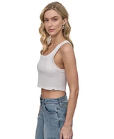 Dkny Jeans Women's Ribbed Cropped Tank Top