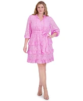 Eliza J Plus Tiered Fit & Flare Dress