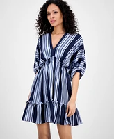 Taylor Women's V-Neck Dolman-Sleeve Smocked Dress