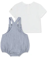 Huggies Baby Cotton T-Shirt & Striped Romper, 2 Piece Set