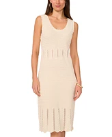 Vince Camuto Women's Pointelle-Knit Sleeveless Midi Dress