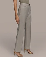 Donna Karan New York Women's Linen-Blend Straight-Leg Pants