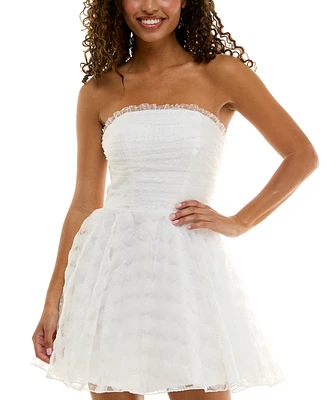 Alex & Sophia Juniors' Strapless Ruched-Top Dress