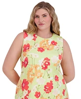 Vince Camuto Plus Floral-Print Fit & Flare Dress