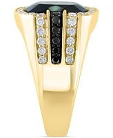 Effy Men's Onyx (12mm) & Diamond (7/8 ct. t.w.) Ring in 14k Gold