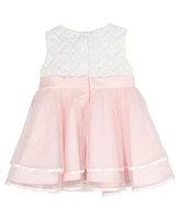 Rare Editions Baby Girl Two-Tone Basket Weave Social Dress