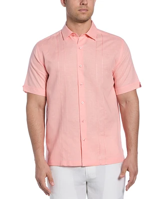 Cubavera Men's Short Sleeve Panel Button-Front Linen Camp Shirt