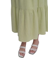 Dkny Jeans Women's Cotton Gauze Smocked-Bodice Maxi Dress