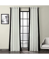 Half Price Drapes Fresh Popcorn & Black Bordered Grommet Vertical Printed Cotton Curtain