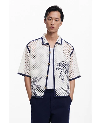 Desigual Men's Palm tree lace shirt