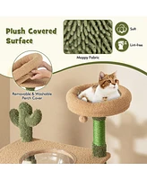 Gymax 59'' Cactus Cat Tree for Indoor Cats w/ Sisal Scratching Posts & Board Condo