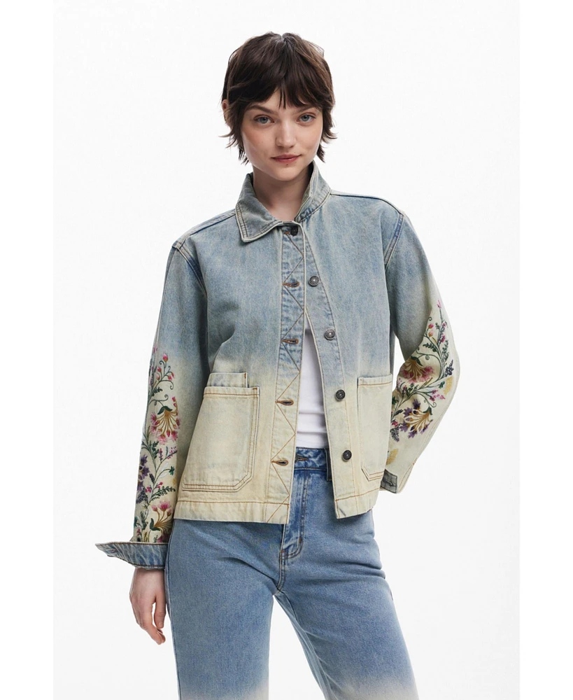 Desigual Women's Floral denim jacket