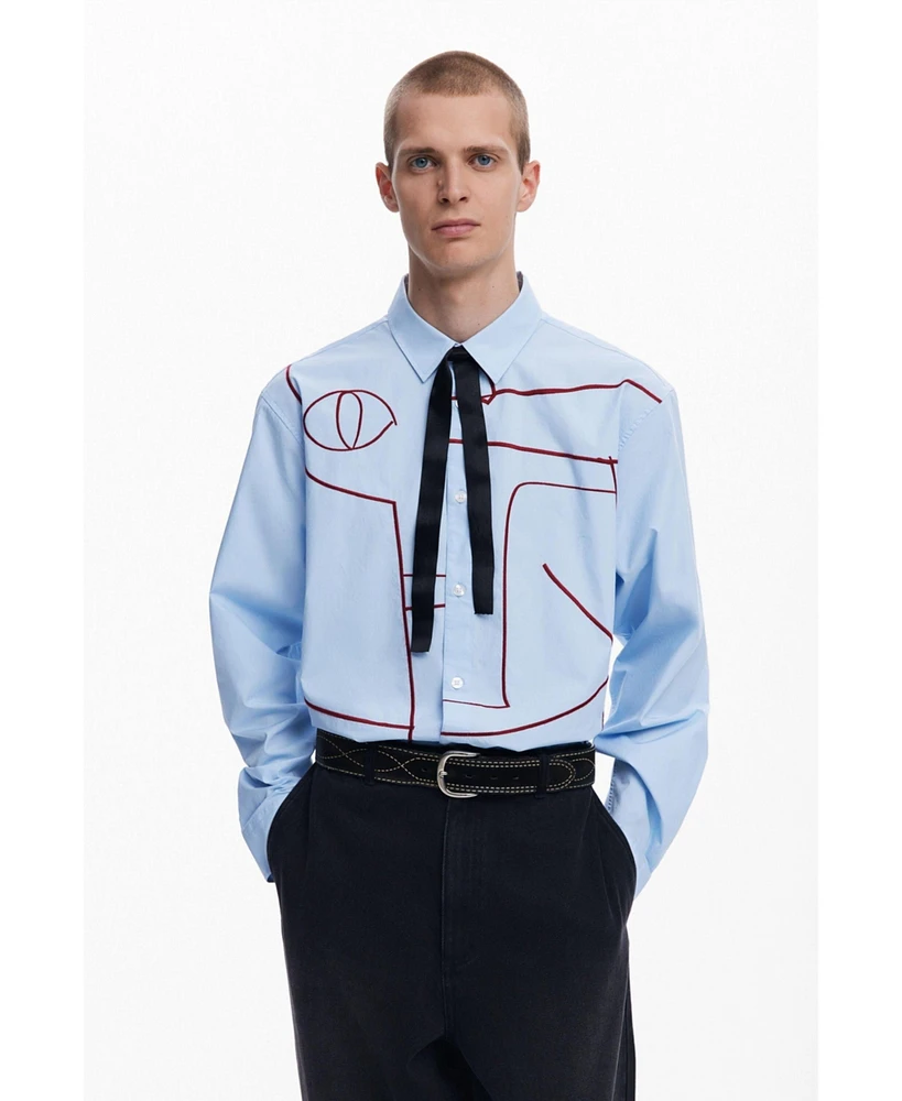 Desigual Men's Shirt with abstract embroidery