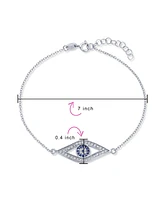 Bling Jewelry Delicate Protect Evil Eye Charm Bracelet Cz Gold Rose Plated .925 Silver