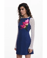 Desigual Women's Denim-effect mini dress